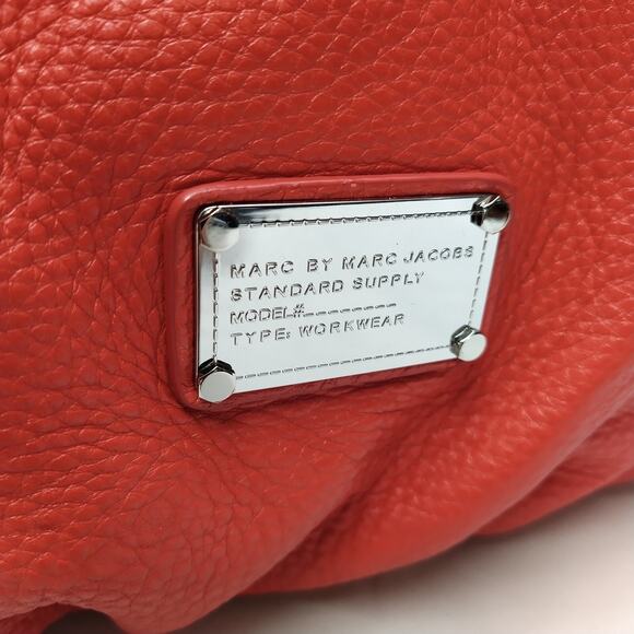 Marc by Marc Jacobs Classic Q Scarlet Red Leather Double Handles Shoulder Bag - Picture 3 of 16